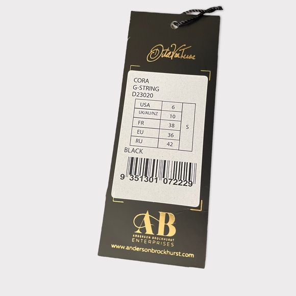 Dita Von Tesse Cora G-String D23020 Black Sexy Intimate Lingerie Size 6 NWT - Picture 9 of 14